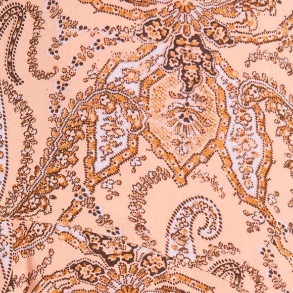NWT Free People Mirage Maxi Dress Long Sleeve Flowy Boho Peach Combo Size 2 NEW - Picture 12 of 16